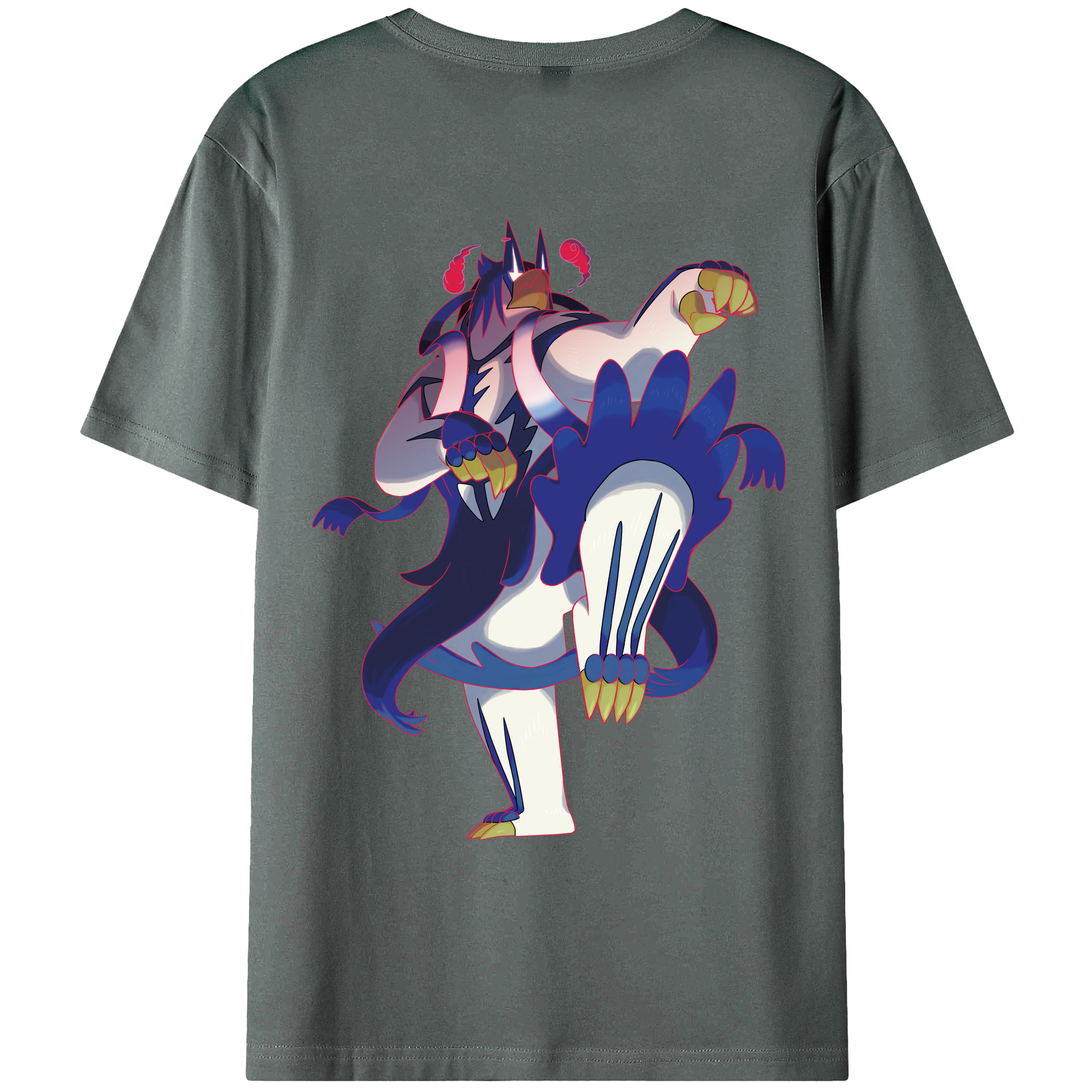 （画像用） ポケットモンスター Pokémon 綿100％ メンズ半袖Tシャツ（バックプリント） 通気性